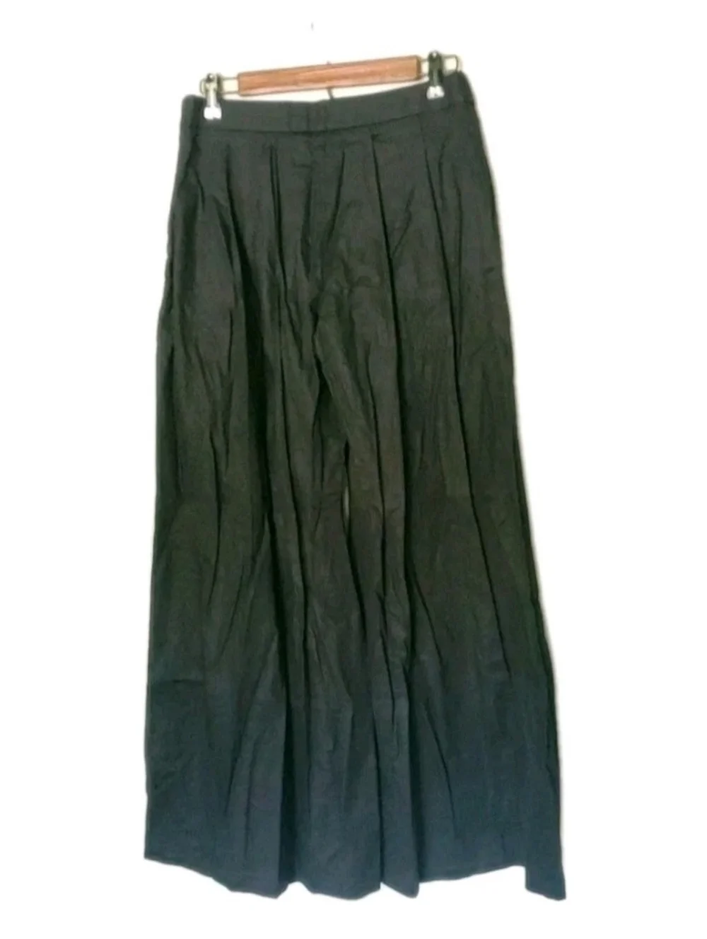 Banana Republic Linen-Blend PALAZZO Black BOHO Pleat Pants Size 6 #852050 RT$110